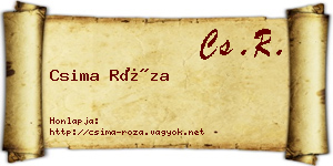 Csima Róza névjegykártya